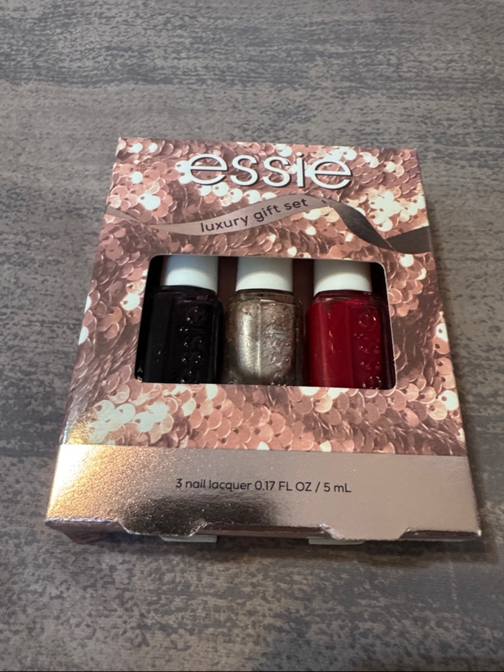 Essie Luxury Nail Polish Gift Set - Red, Gold & Black